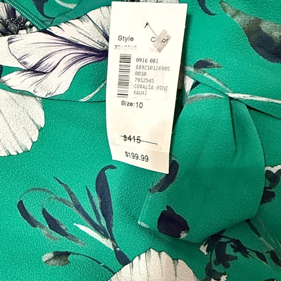 Black Halo Green Floral Midi Dress. Size 10 - Picture 4 of 6